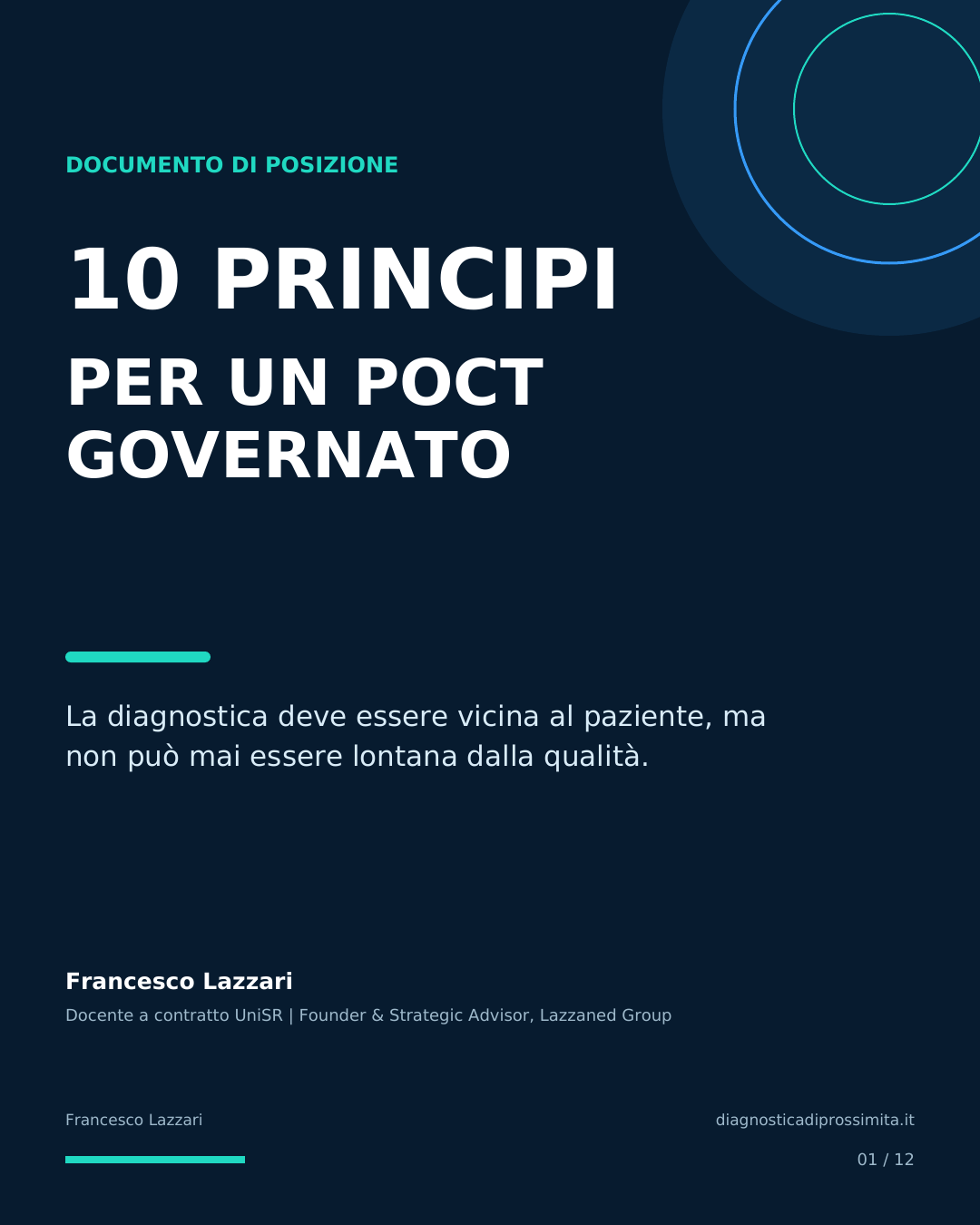 Copertina del position paper 10 principi per un POCT governato