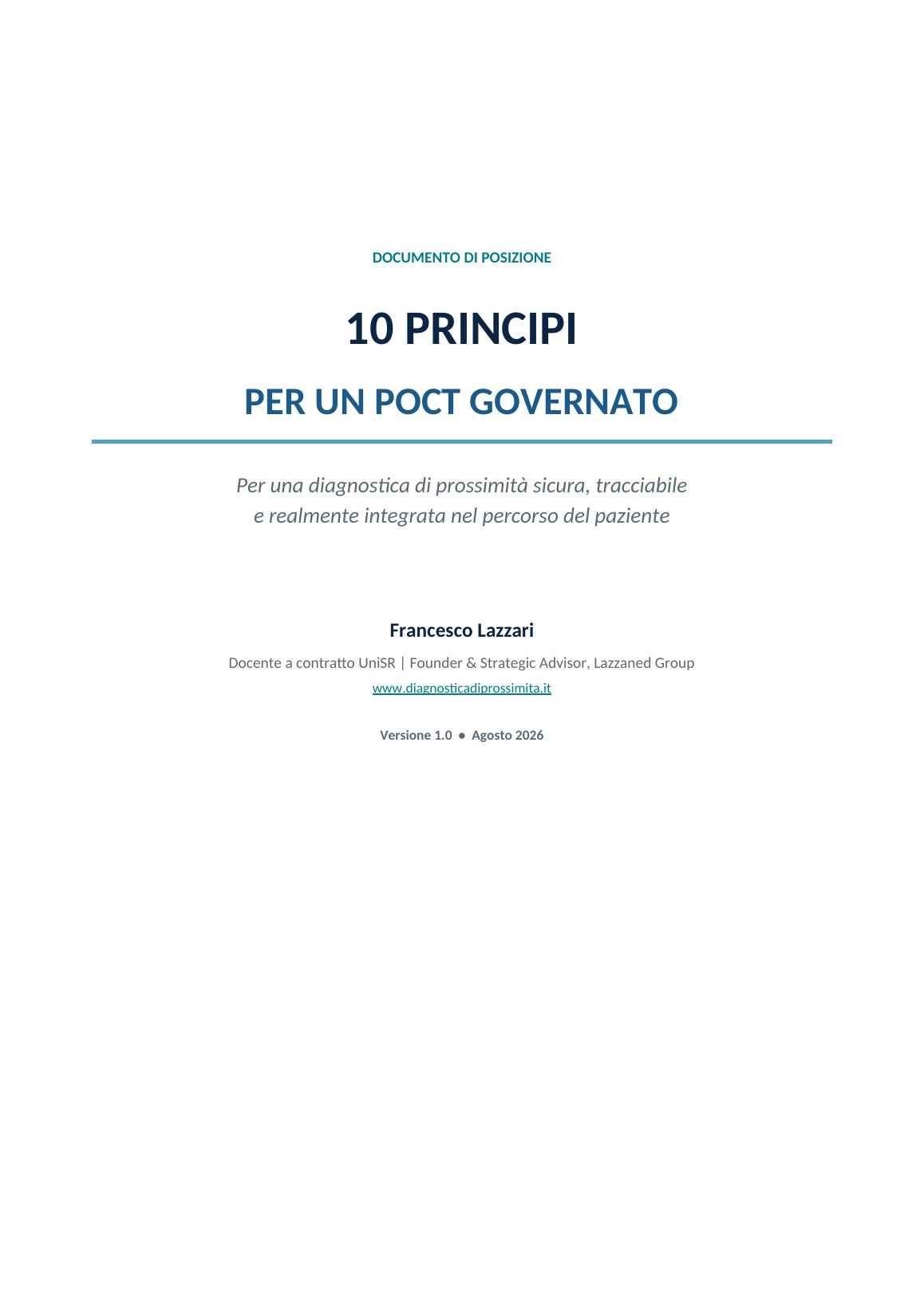 10 principi per un POCT governato - pagina 1 di 8